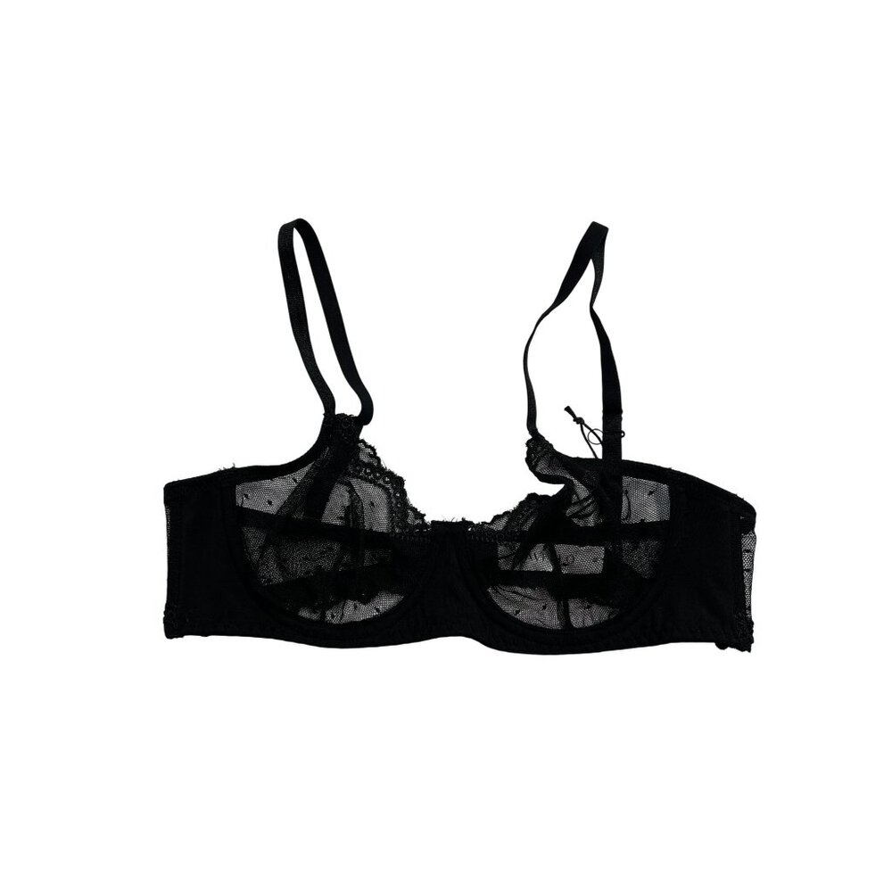 Ravello Sheer Lace Underwire Bra in Black